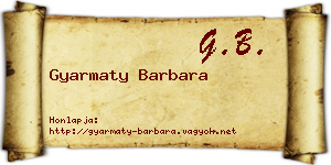 Gyarmaty Barbara névjegykártya